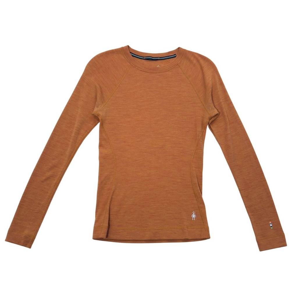 Smartwool Womens Merino Base Layer Top SM Burnt Orange Crewneck Long Sleeve